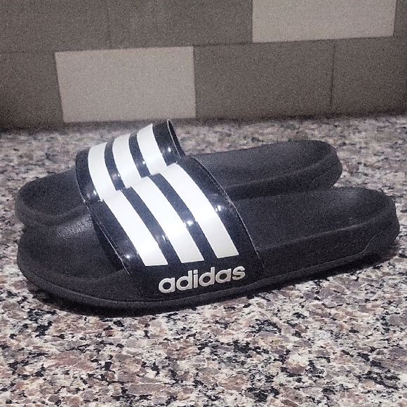 adidas Other - Adidas Black and White Striped Slides